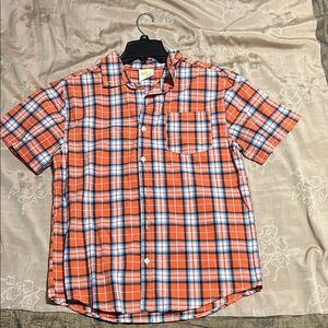 Crazy 8 Orange and White Button Down Shirt